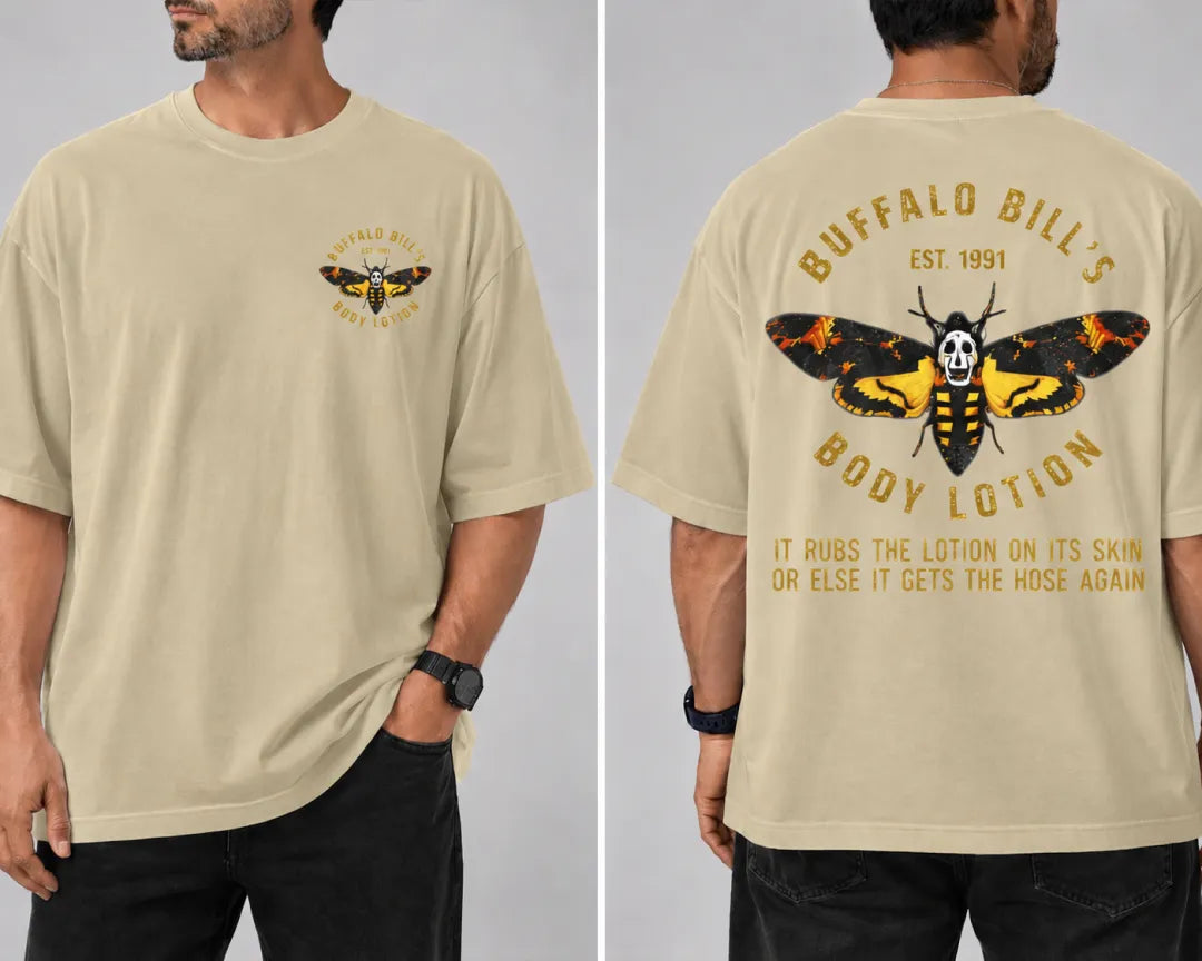 Buffalo Bill Body Lotion Vintage Gold Lettering Graphic Tee