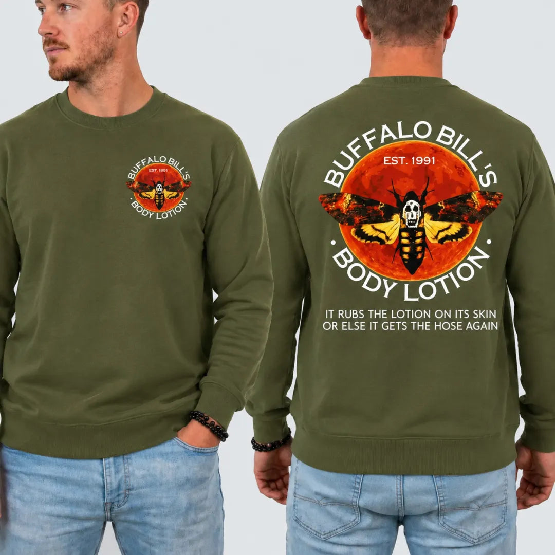 Buffalo Bill's Body Lotion Halloween Sweatshirt