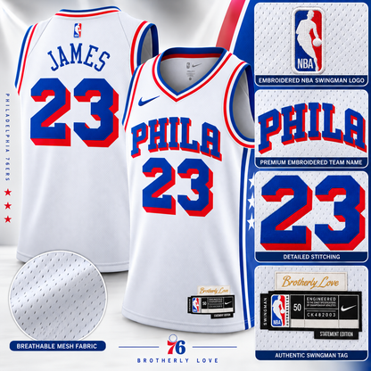 Unisex Philadelphia 76ers LeBron James Royal Swingman Jersey - All Stitched