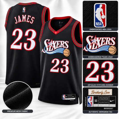Unisex Philadelphia 76ers LeBron James Royal Swingman Jersey - All Stitched