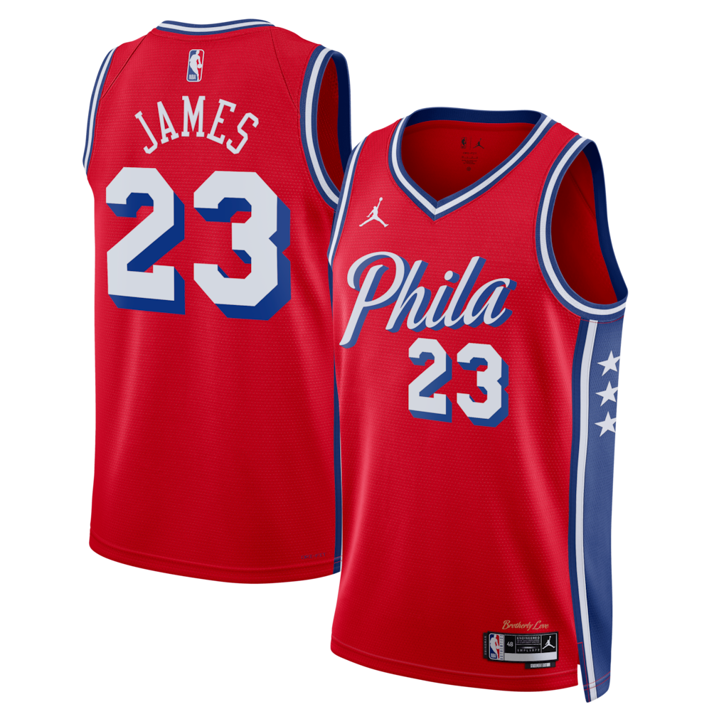 Unisex Philadelphia 76ers LeBron James Royal Swingman Jersey - All Stitched