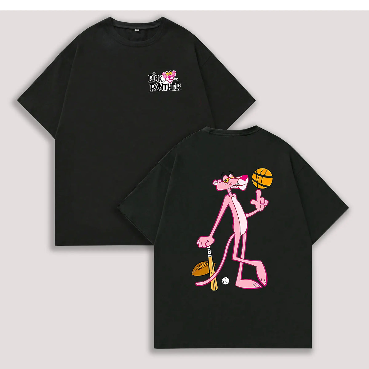 Men's 230G Heavyweight Cotton Panther Baseball Graphic T-Shirt – Retro Y2K Streetwear Tee