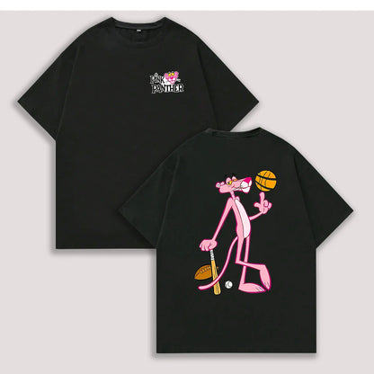 Men's 230G Heavyweight Cotton Panther Baseball Graphic T-Shirt – Retro Y2K Streetwear Tee