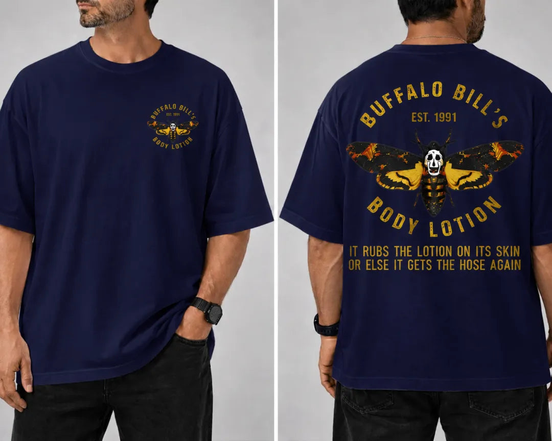 Buffalo Bill Body Lotion Vintage Gold Lettering Graphic Tee