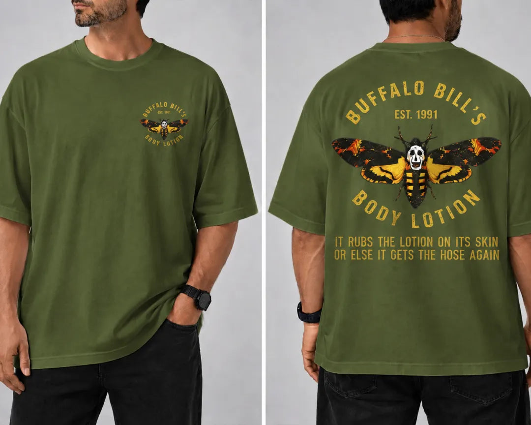 Buffalo Bill Body Lotion Vintage Gold Lettering Graphic Tee
