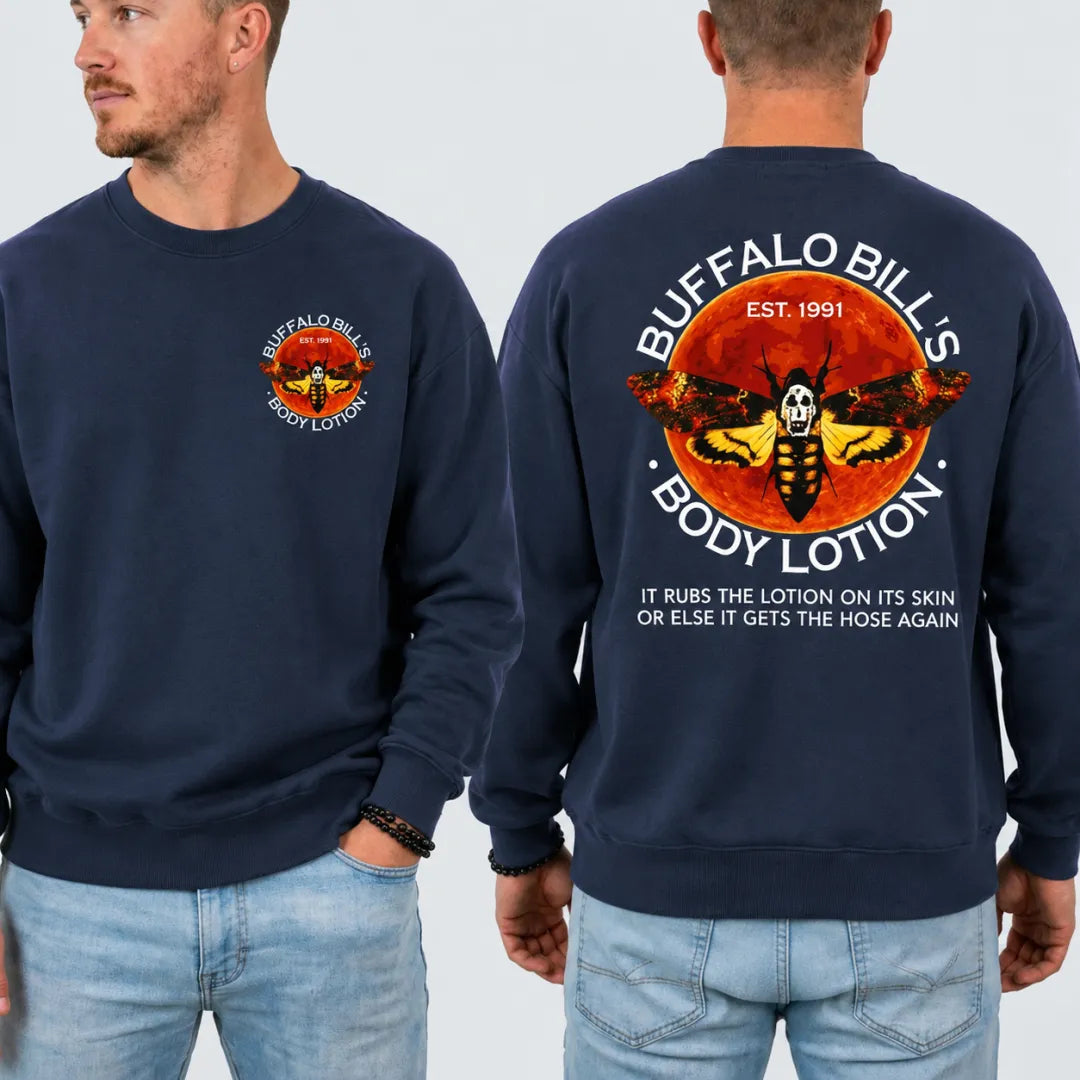 Buffalo Bill's Body Lotion Halloween Sweatshirt