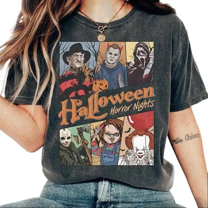 Retro Horror Halloween Shirt – Horror Movie Characters, Trick or Treat Tee