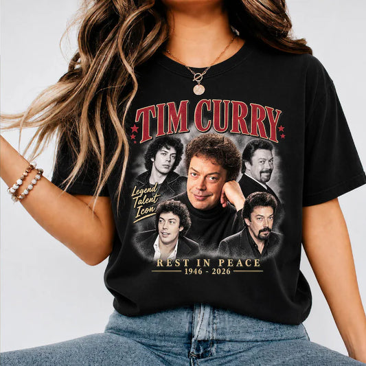 Tim Curry Memorial Shirt, Rest In Peace Tim Curry Tshirt In Loving Memory RIP Tim Curry Tee, 1946-2026 Tribute, Vintage Graphic T-Shirt