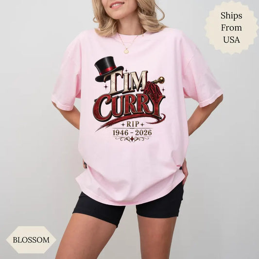 Tim Curry Memorial Shirt, RIP Tim Curry Tee, 1946 2026 Tribute Shirt, Rocky Horror Actor Tee, Vintage Movie Legend Memorial Fan Gift