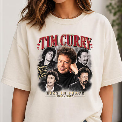 Tim Curry Memorial Shirt, Rest In Peace Tim Curry Tshirt In Loving Memory RIP Tim Curry Tee, 1946-2026 Tribute, Vintage Graphic T-Shirt