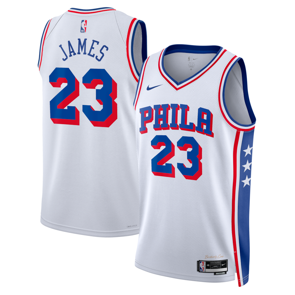 Unisex Philadelphia 76ers LeBron James Royal Swingman Jersey - All Stitched